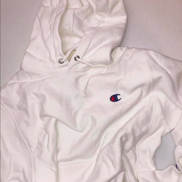 small white champion hoodie